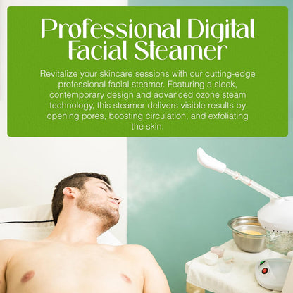 - Basic Digital Ozone Facial Steamer for Esthetician with Silent Timer, Digital Controls & Aromatherapy, Professional Grade with Stand, 20 Lbs
