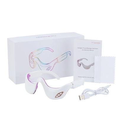 Eye Massager,Smart Vibration Infrared Heating Therapy Electric Eye Beauty Device,Pulse Electrotherapy Micro Current Eye Care Instrument,Relieves Eye Fatigue,Reduces Eye Lines,Usb Charging
