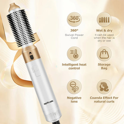 5-In-1 Hot Air Brush &Auto Curler for Curly Hair-Fast Drying ,Frizz Control,Volumizing Styler