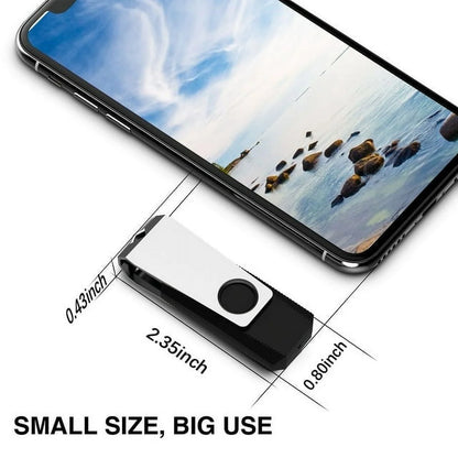 5 Pack 64GB USB Flash Drive Memory Stick Fold Storage USB 2.0 Thumb Drive Swivel Design